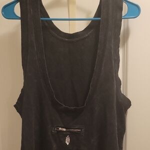 FP Movement by Free People Black Tank Dress with Zipper Detail
